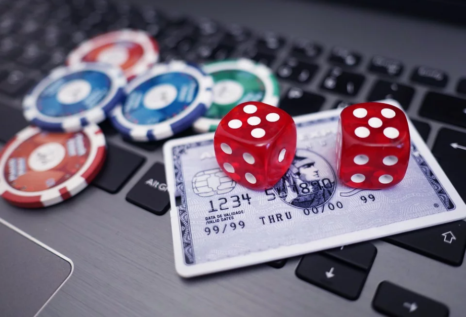 dices, chips, and credit card